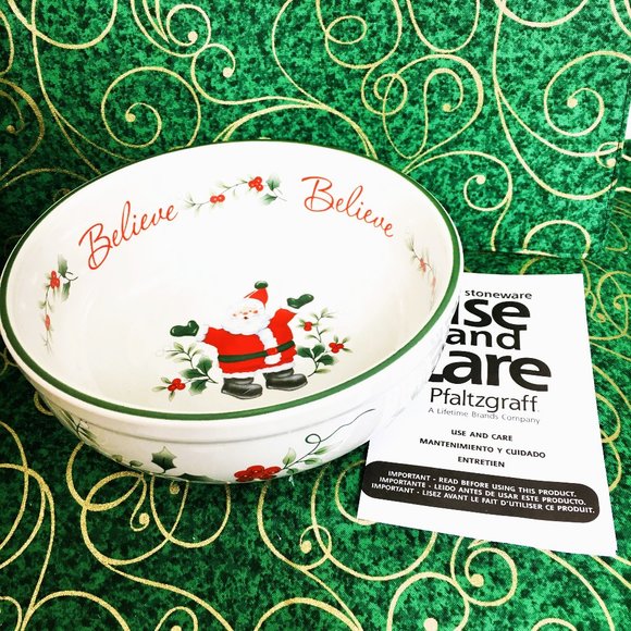 Pfaltzgraff Winterberry “Believe “ Serving Bowl 6.5" DishEUC - Picture 1 of 11
